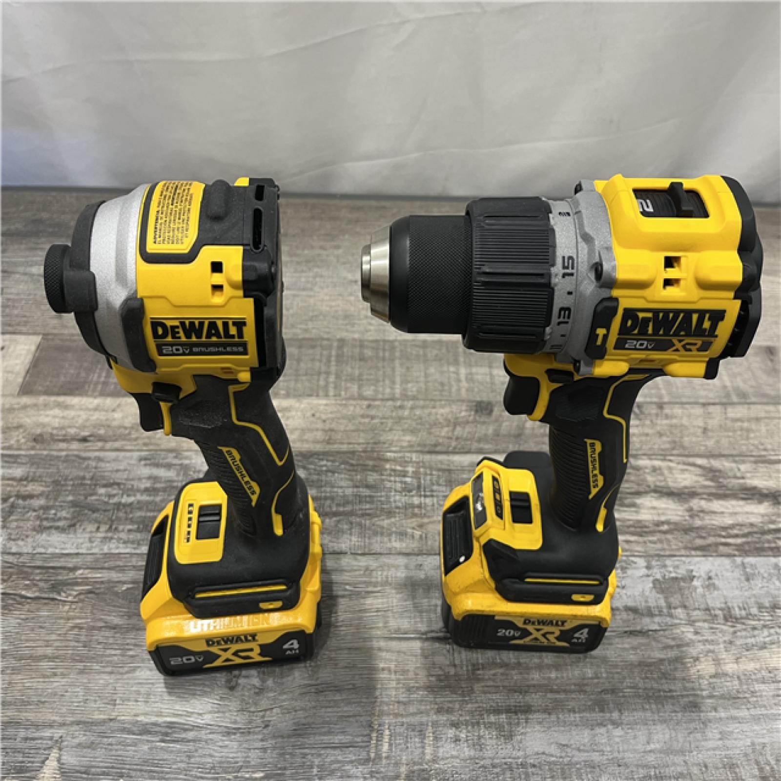 AS IS DeWalt 20V MAX XR Hammer Drill And ATOMIC Impact Driver 2 Tool Cordless Combo