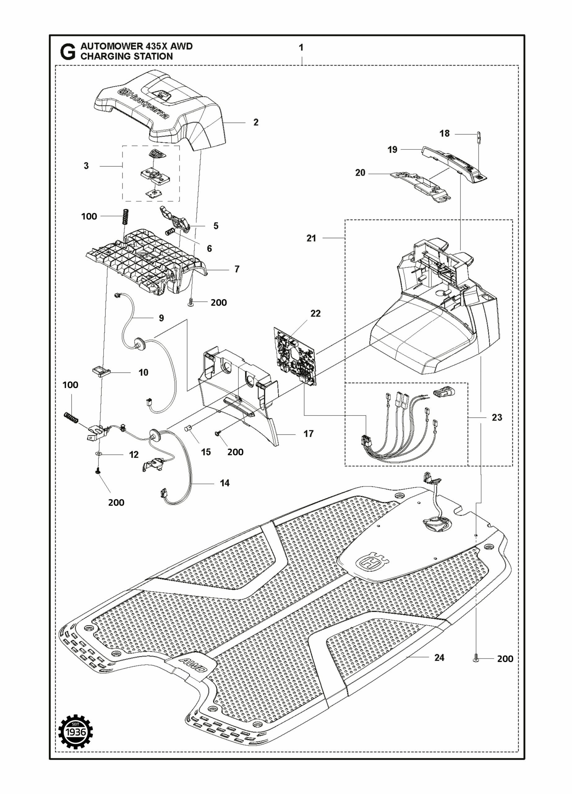 husqvarna automower 435x awd ladestation