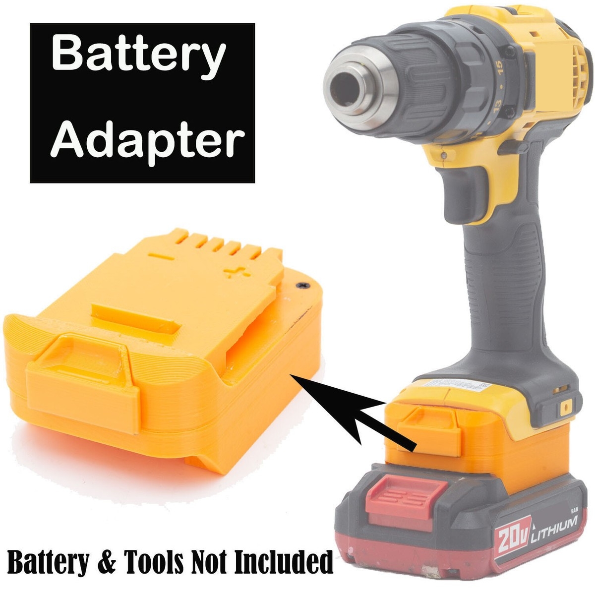 Battery Adapter For Bauer 20V Lithium Battery For Dewalt 20V Cordless Tools US EBay