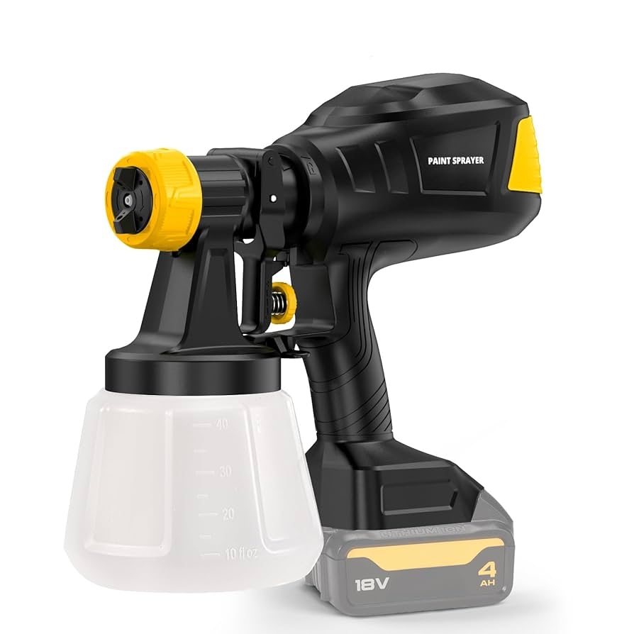 Brushless Cordless Paint Sprayer For Dewalt 20V Battery 150 Din s Viscosity 4 Nozzles 1000ml min Flow Rate 1200ML Electric Paint Gun For Furniture Walls Battery Not Included Amazon