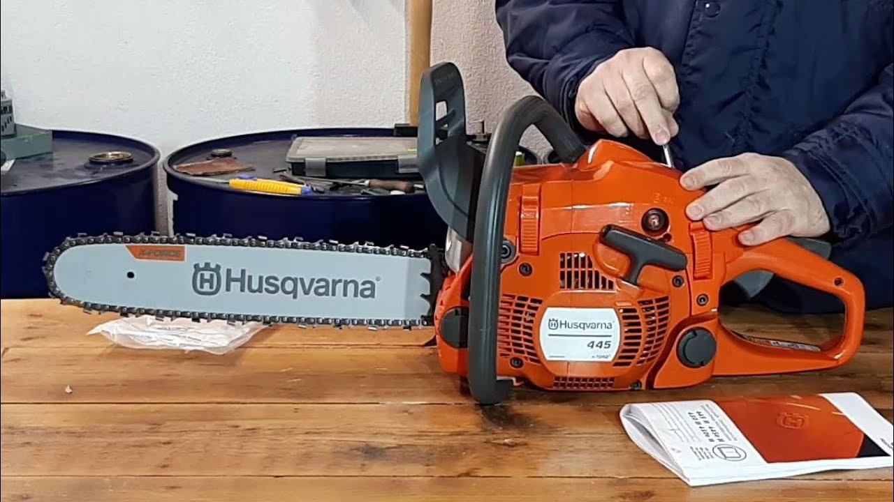 Chainsaw Husqvarna 445 II Model 2020 Unboxing Build Video Tour YouTube