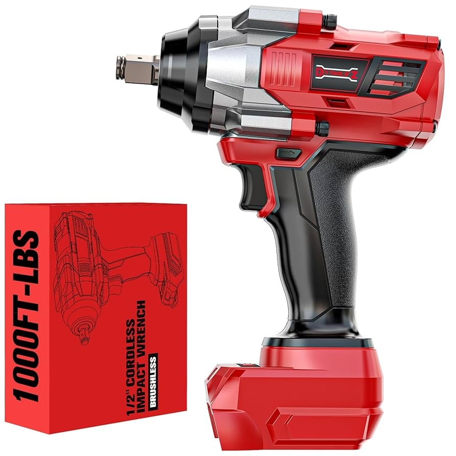 Cordless Impact Wrench 1 2 Compatible With Milwaukee 18V Battery 1000Ft lbs 1360N m High Torque Impact Driver Brushless Electric Impact Gun With 4 Mode Speed LED Work Light For Car Bare Tool Amazon