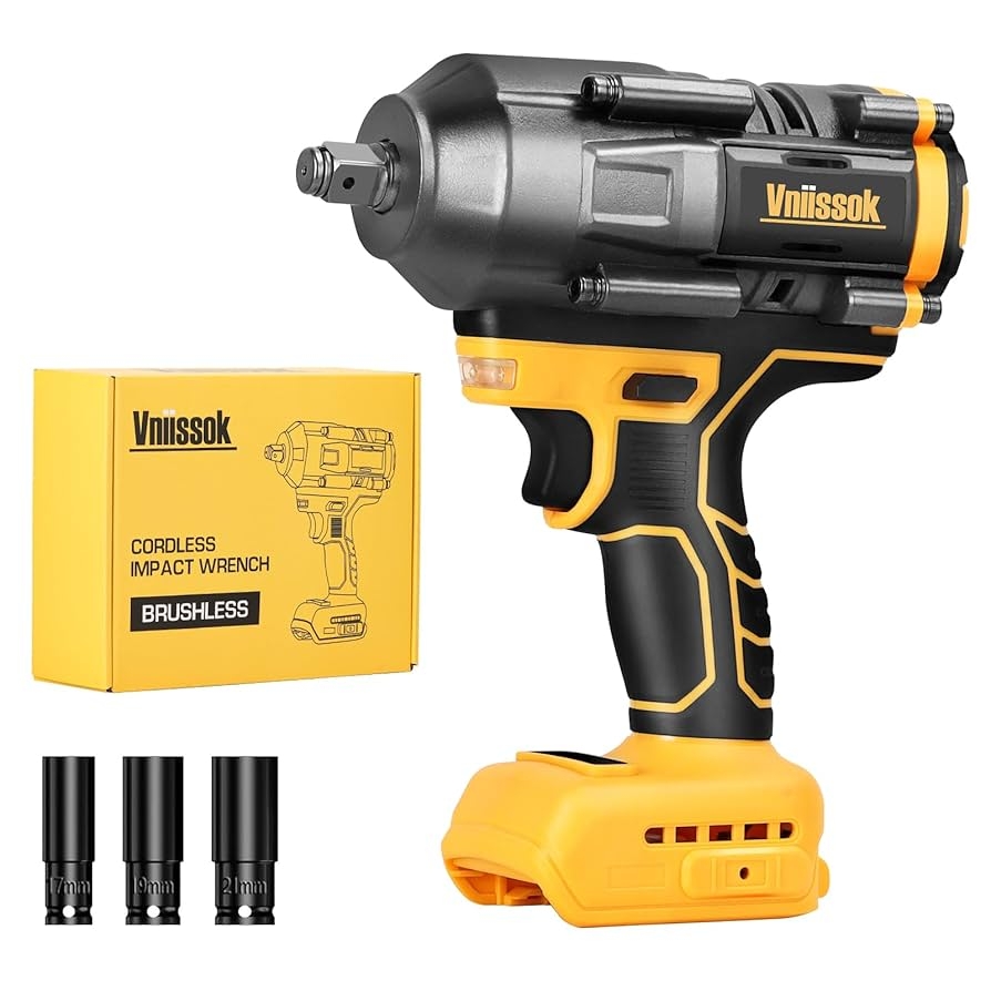 Cordless Impact Wrench 1 2 Inch For Dewalt 20V Battery 1000 1200N m Impact Driver High Torque Brushless Electric Impact Gun Includes LED Work Light Variable Speeds For Car Truck RV Mower Amazon
