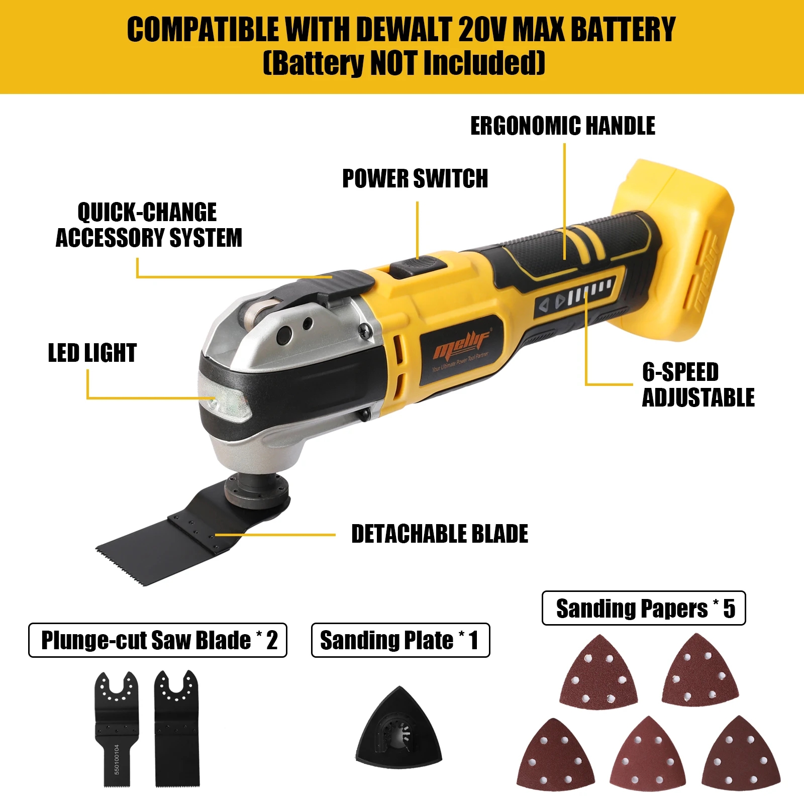 Cordless Oscillating Tool Compatible With Dewalt 18V 20V Battery Handheld Oscillating Saw For Scraping Sanding Cutting Wood AliExpress