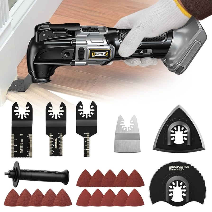 Cordless Oscillating Tool For Dewalt 20V Battery 6 Variable Speed Brushless Motor Tool Oscillating Multi Tool Kit For Cutting Wood Drywall Nails Remove Grout U0026 Sanding Battery Not Included Amazon