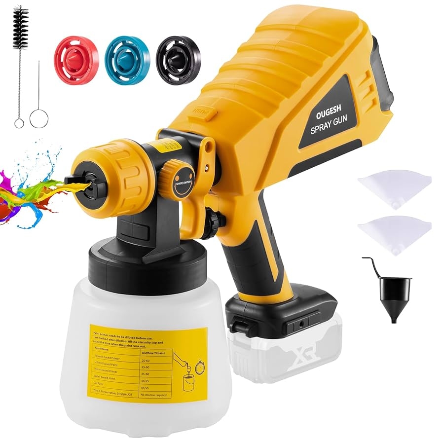 Cordless Paint Sprayer For Dewalt 20V Battery OUGESH Electric Airless Spray Paint Gun For House Painting Furniture Wall Fence Battery Not Included Amazon