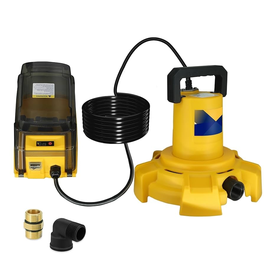 Cordless Submersible Sump Pump Compatible With Dewalt 20V Battery Tool Only 1320GPH Brushless Water Transfer Pump Portable Electric Utility Pump W 15 4ft Cord For Garden Pond Pool Tub Amazon