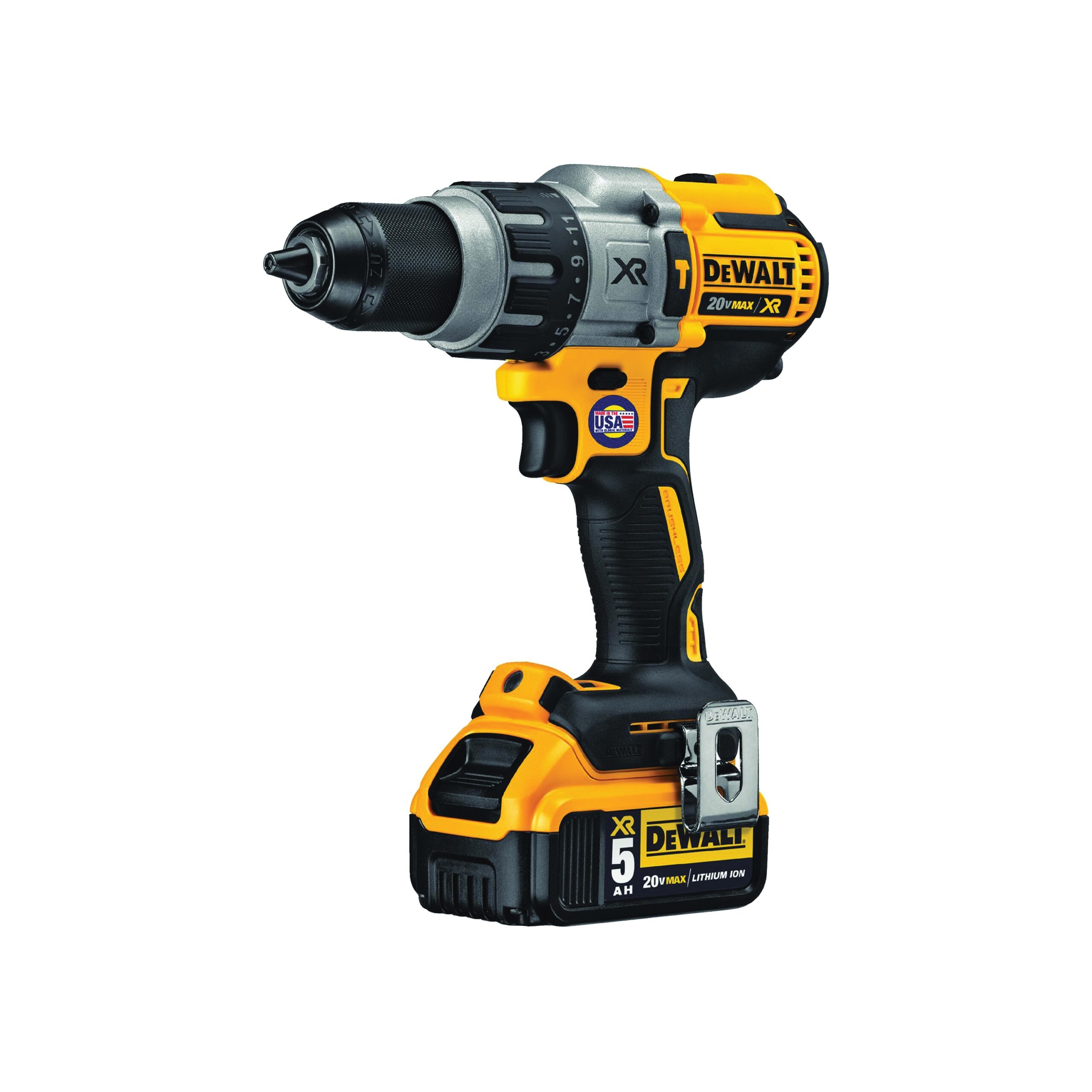 DCD996P2 Hammer Drill Kit Battery Included 20 V 5 Ah 1 2 In Chuck Ratcheting Chuck 0 To 38 250 Bpm