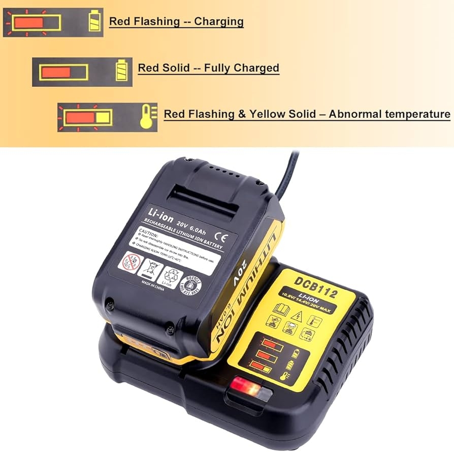 De Walt Dcb112 Battery Charger DCB112 Charger For DeWalt 12V 20V 60V MAX Batteries Fast 2A Charging Dewalt Cordless Charger 12v Max