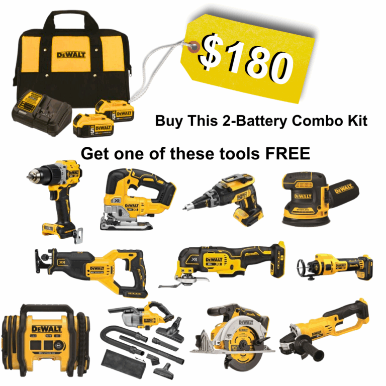 DEAL On This DeWALT 2 Battery Combo Starter Kit PLUS Free Tool 