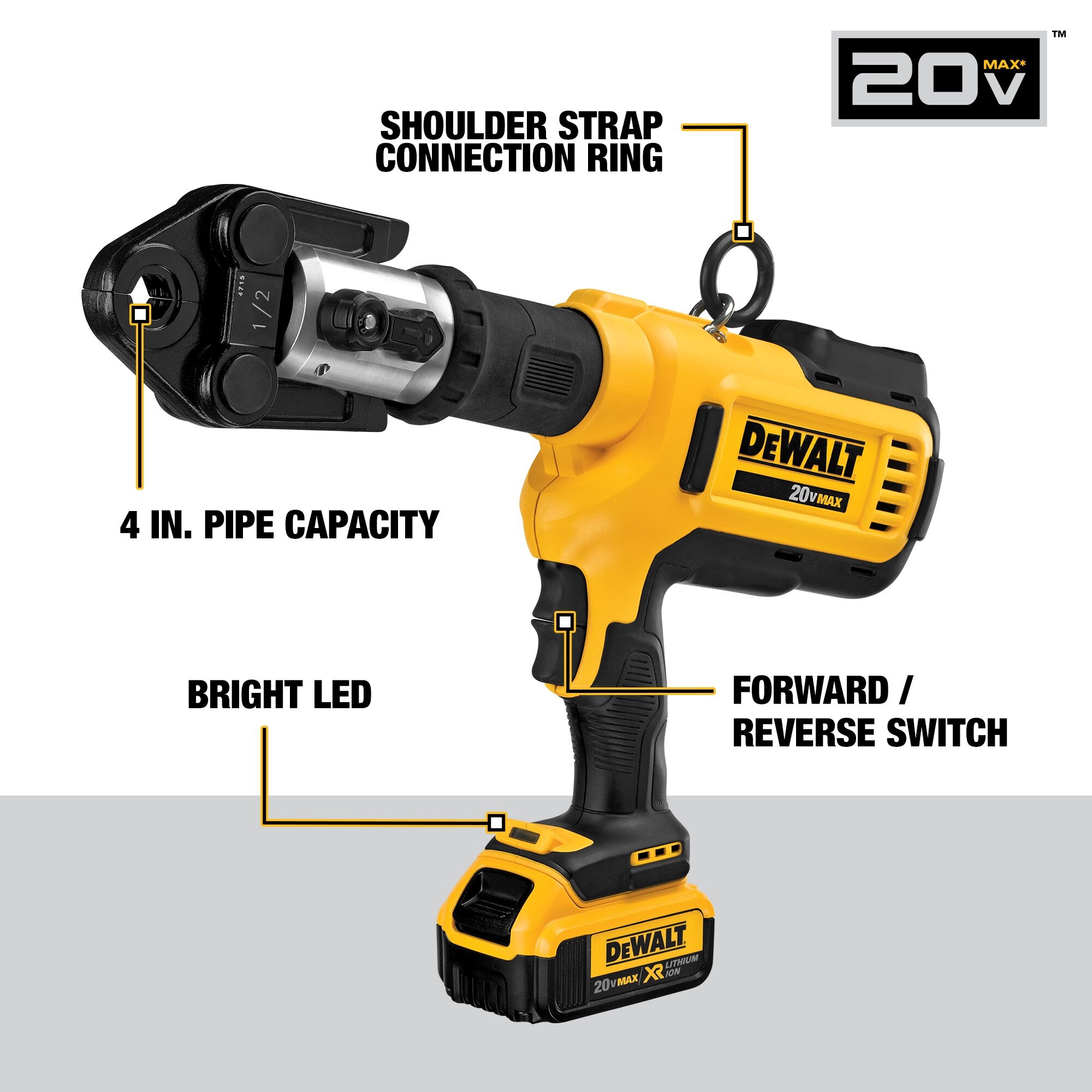 DEWALT 1 2 in 4 in Press Tool DCE200M2K At Lowes