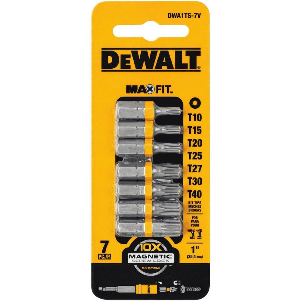 DEWALT 1 In Steel Torx Security Screwdriver Drill Bit Set 7 Piece DWA1TS 7V The Home Depot