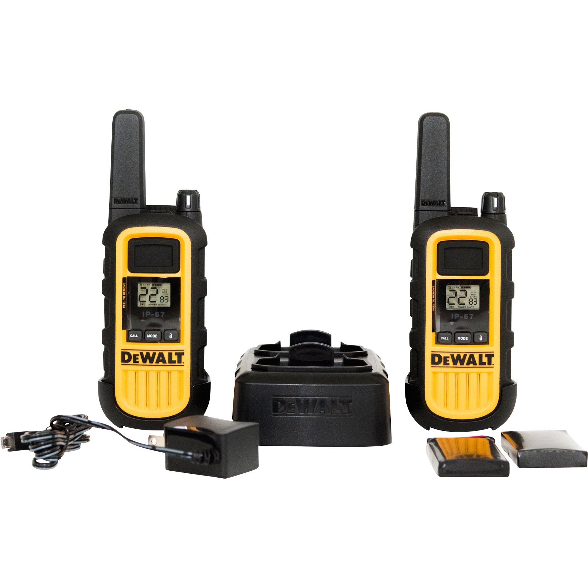 dewalt ip67 walkie talkie range