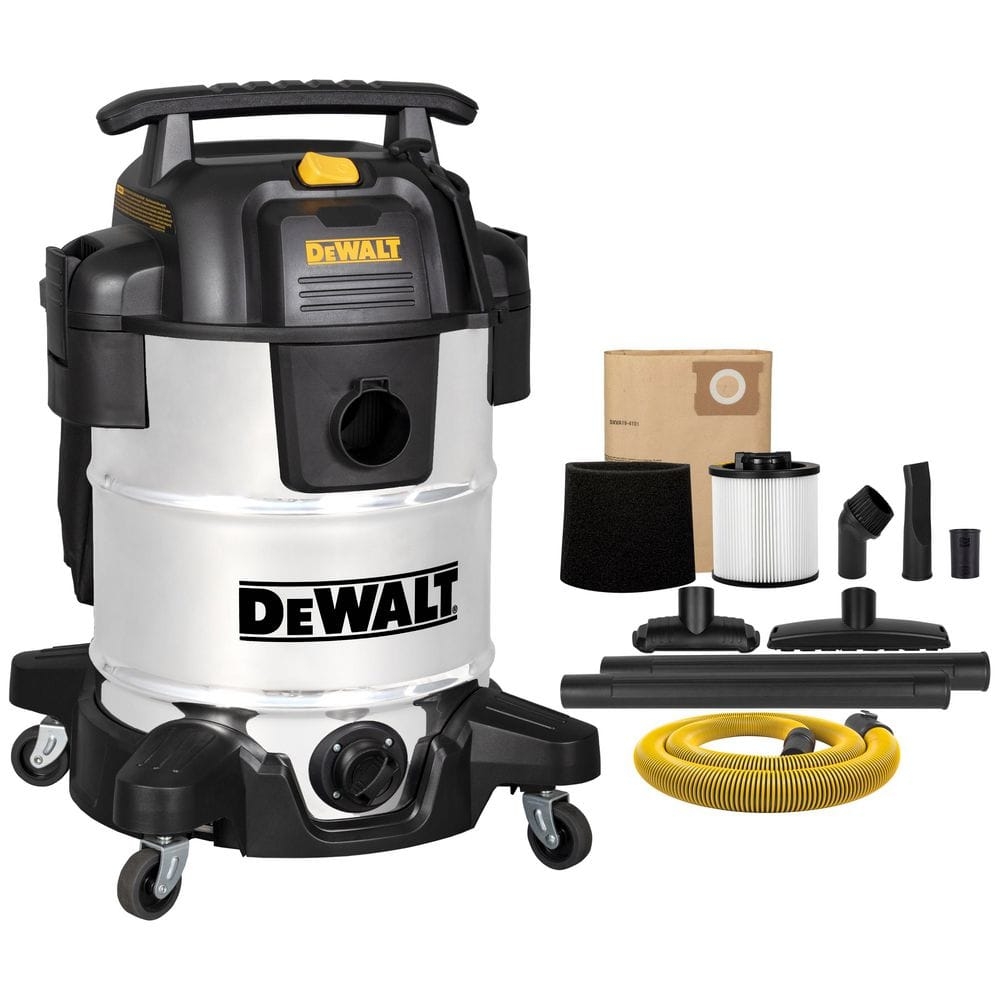 DEWALT 10 Gal Stainless Steel Wet Dry Vacuum With Hose And Accessories DXV10SB The Home Depot