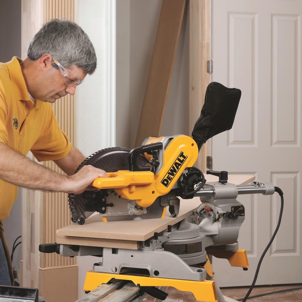 DEWALT 10 in 15 Amp Dual Bevel Sliding Compound Corded Miter Saw In The Miter Saws Department At Lowes
