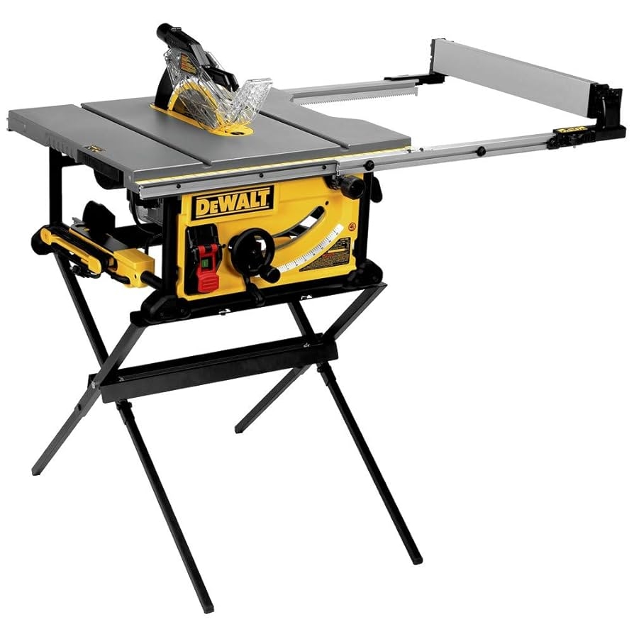 DEWALT 10 Inch Table Saw With Rolling Stand 32 1 2 Inch Rip 