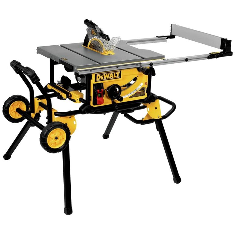 DEWALT 10 Inch Table Saw With Rolling Stand 32 1 2 Inch Rip 
