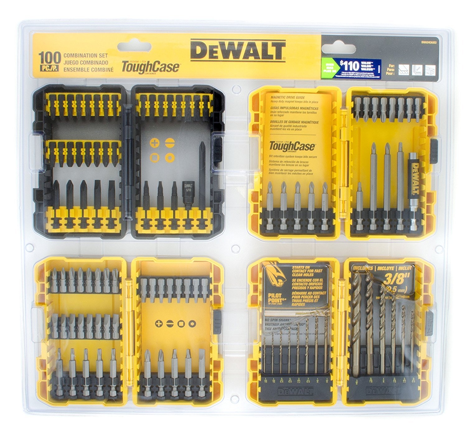 DEWALT 100 piece Combination Impact Screwdriver Bit And Drill Set Amazon