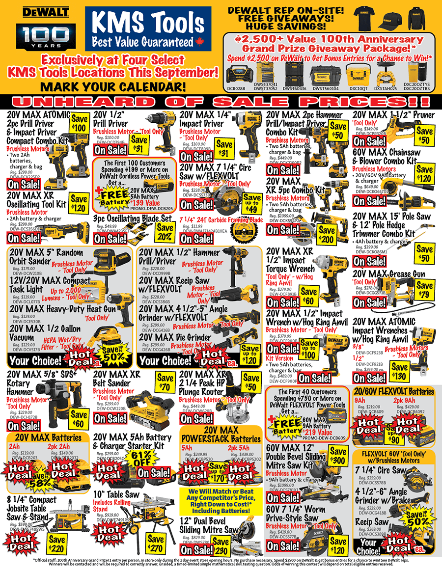 DeWalt 100 Years Events At Select KMS Tools Locations The Tool 
