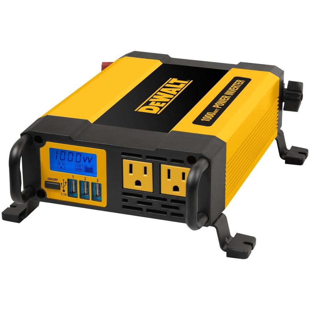DEWALT 1000 Watt Portable Car Power Inverter With Triple USB Ports 