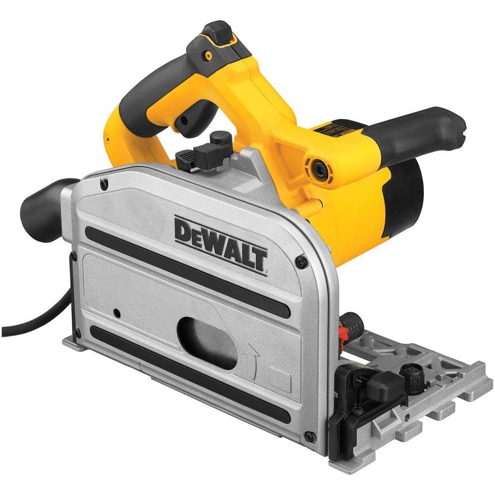 DEWALT 12 Amp Corded Track Saw Kit With 6 1 2 In Blade Zero Clearance Track System And Anti Splinter Edges DWS520K The Home Depot