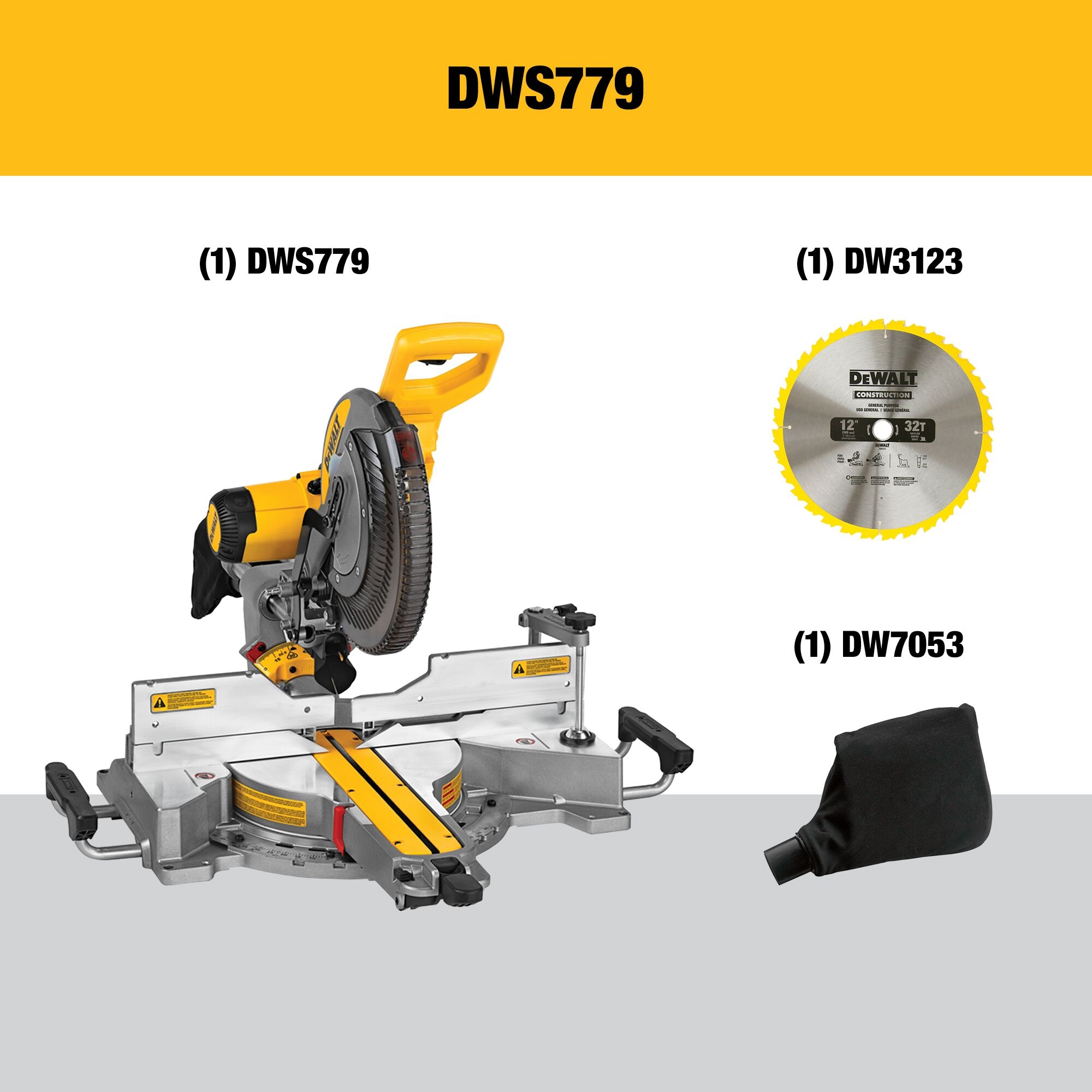 DEWALT 12 in 15 Amp Dual Bevel Sliding Compound Corded Miter Saw 