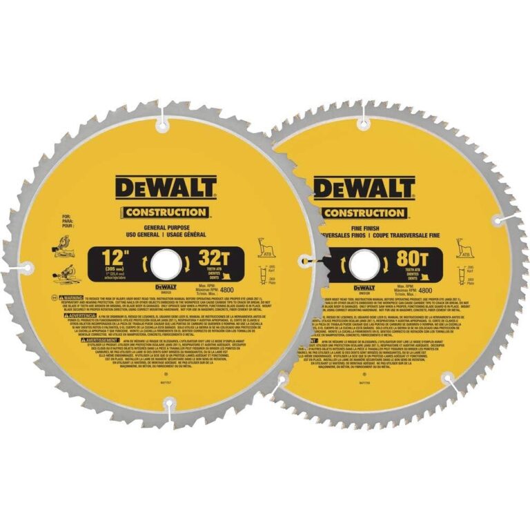 DEWALT 12 Inch Miter Saw Blade Crosscutting Tungsten Carbide 80 Tooth And 32 Tooth 2 Pack DW3128P5 DW3123 Circular Saw Blades Amazon