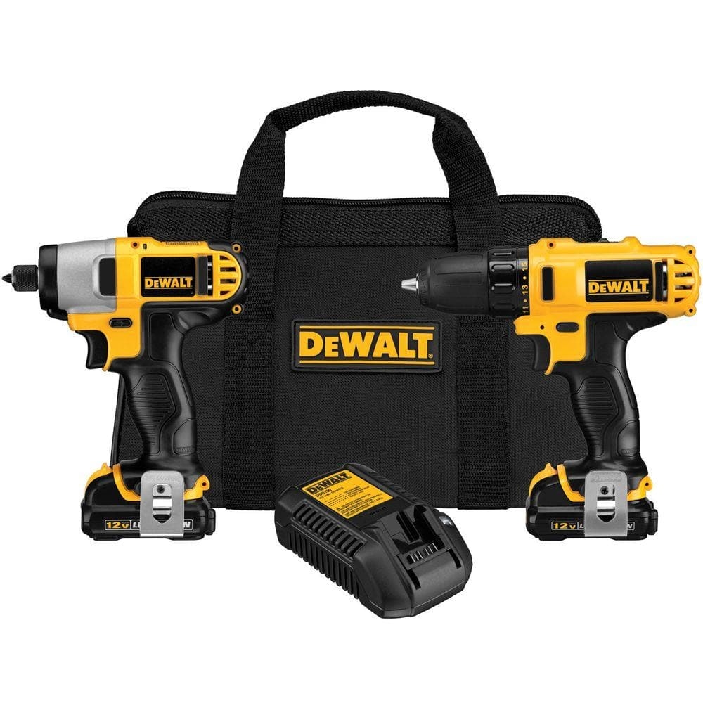 DEWALT 12 Volt MAX Lithium Ion Cordless Drill Driver And Impact 