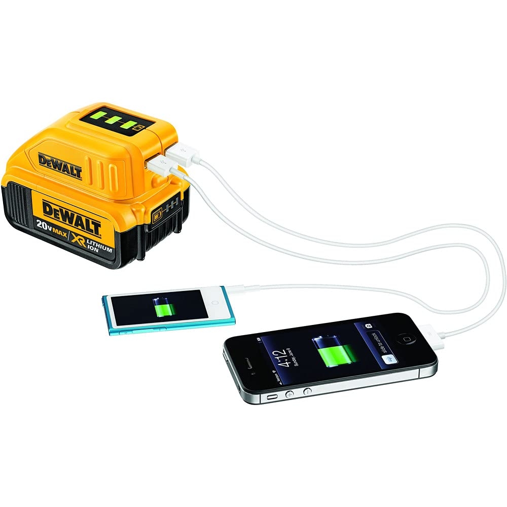 DEWALT 12V 20V MAX USB Charger With 2 Ports And State Of Charge 