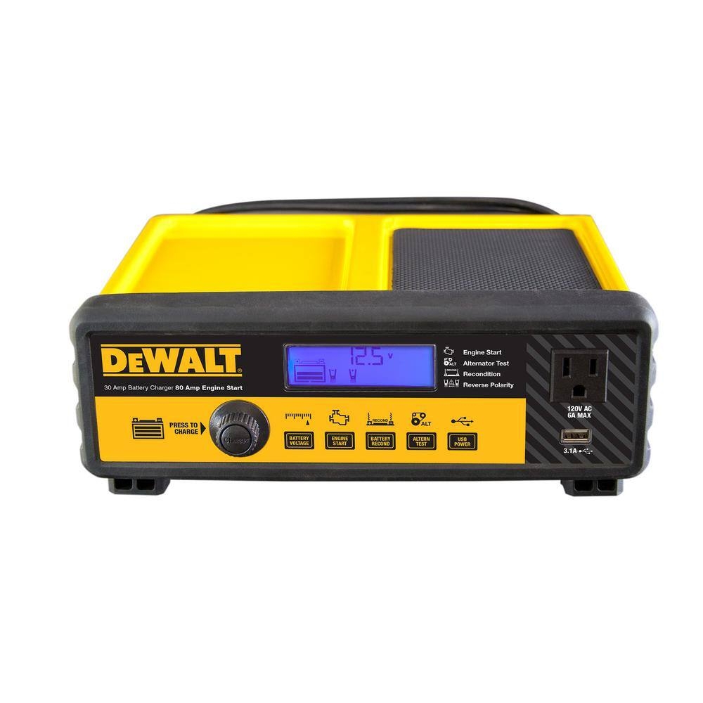 DeWalt 12V 30A Automotive Bench Battery Charger With 80A Engine Start Dxaec801b