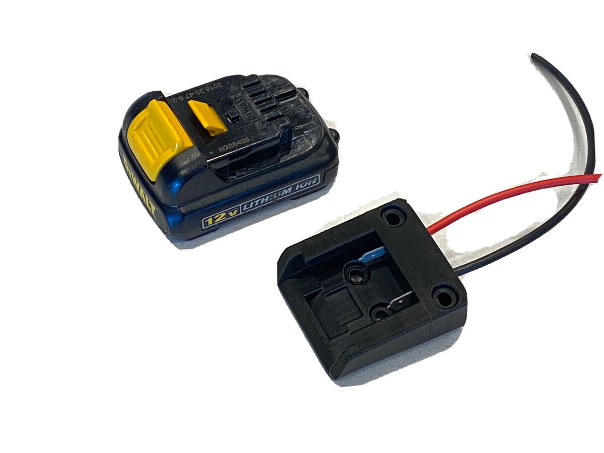 Dewalt 12V Battery Power Mount Connector Adapter Dock Holder W 12 Awg Wires