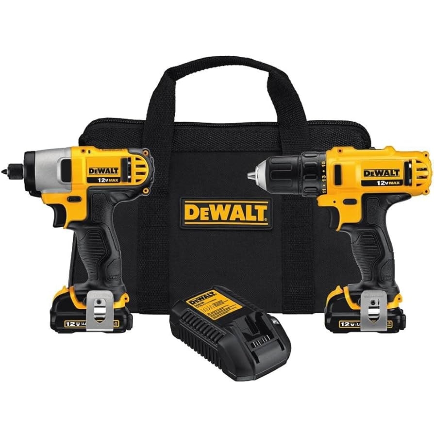 DEWALT 12V MAX Impact Driver And Drill Combo Kit With Battery And Charger Included DCK211S2 Power Tool Combo Packs Amazon