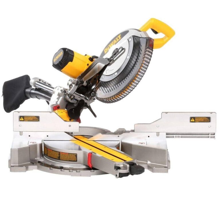 DEWALT 15 Amp Corded 12 In Double Bevel Sliding Compound Miter Saw With XPS Technology Blade Wrench And Material Clamp DWS780 The Home Depot