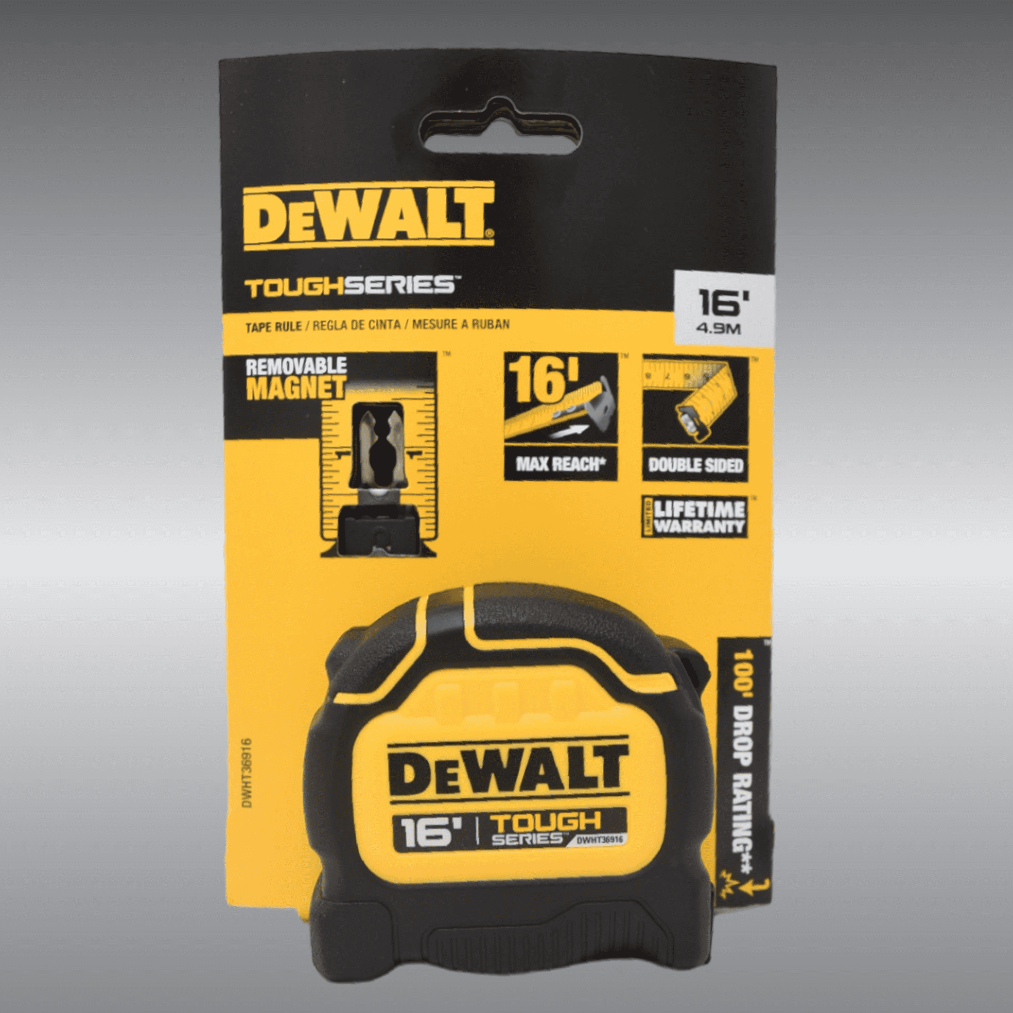 Dewalt 16 Ft Tape Measure Tough Series DWHT36916S 