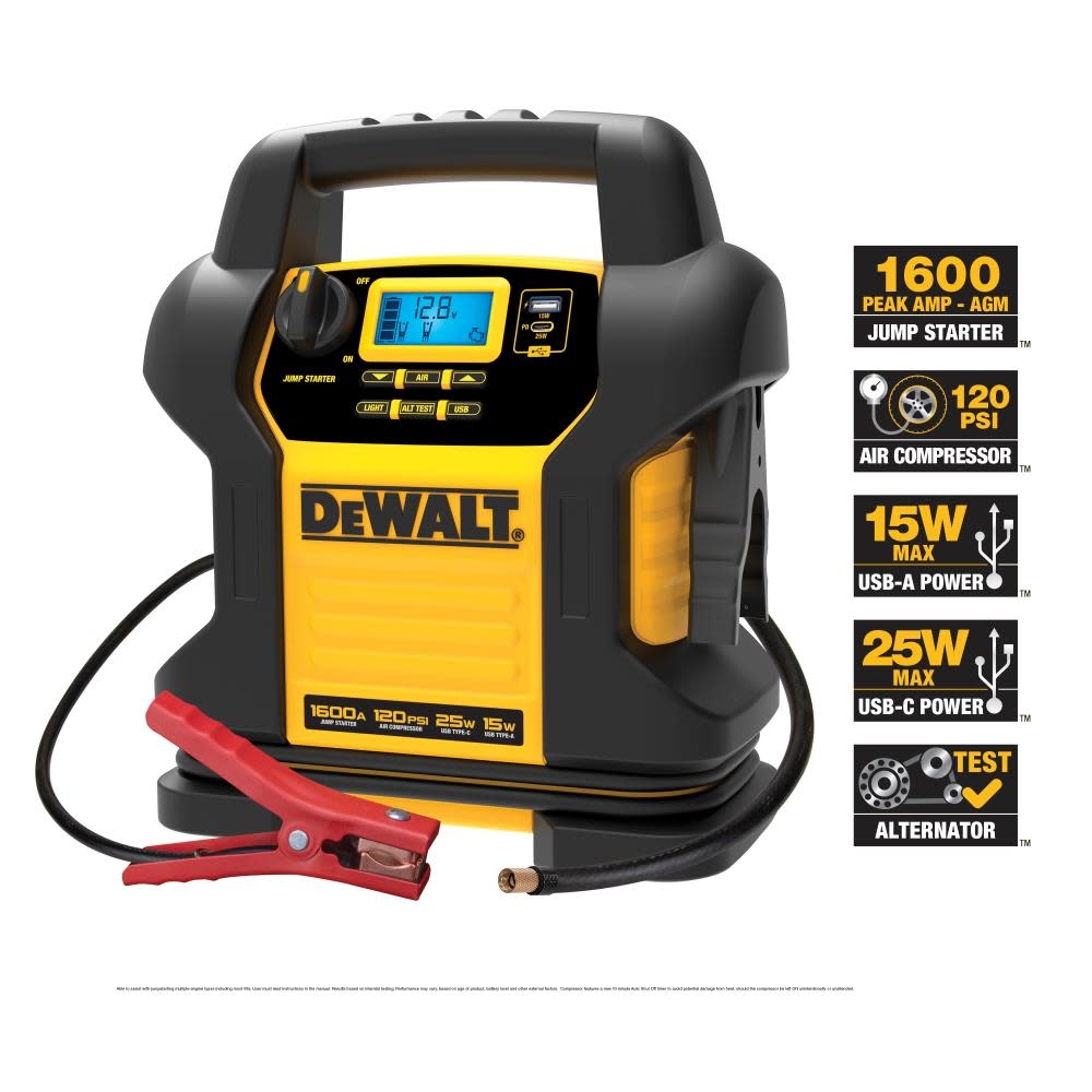 DEWALT 1600 Peak Amp Jump Starter And Power Station DXAEJ14TYPE2 Acme Tools