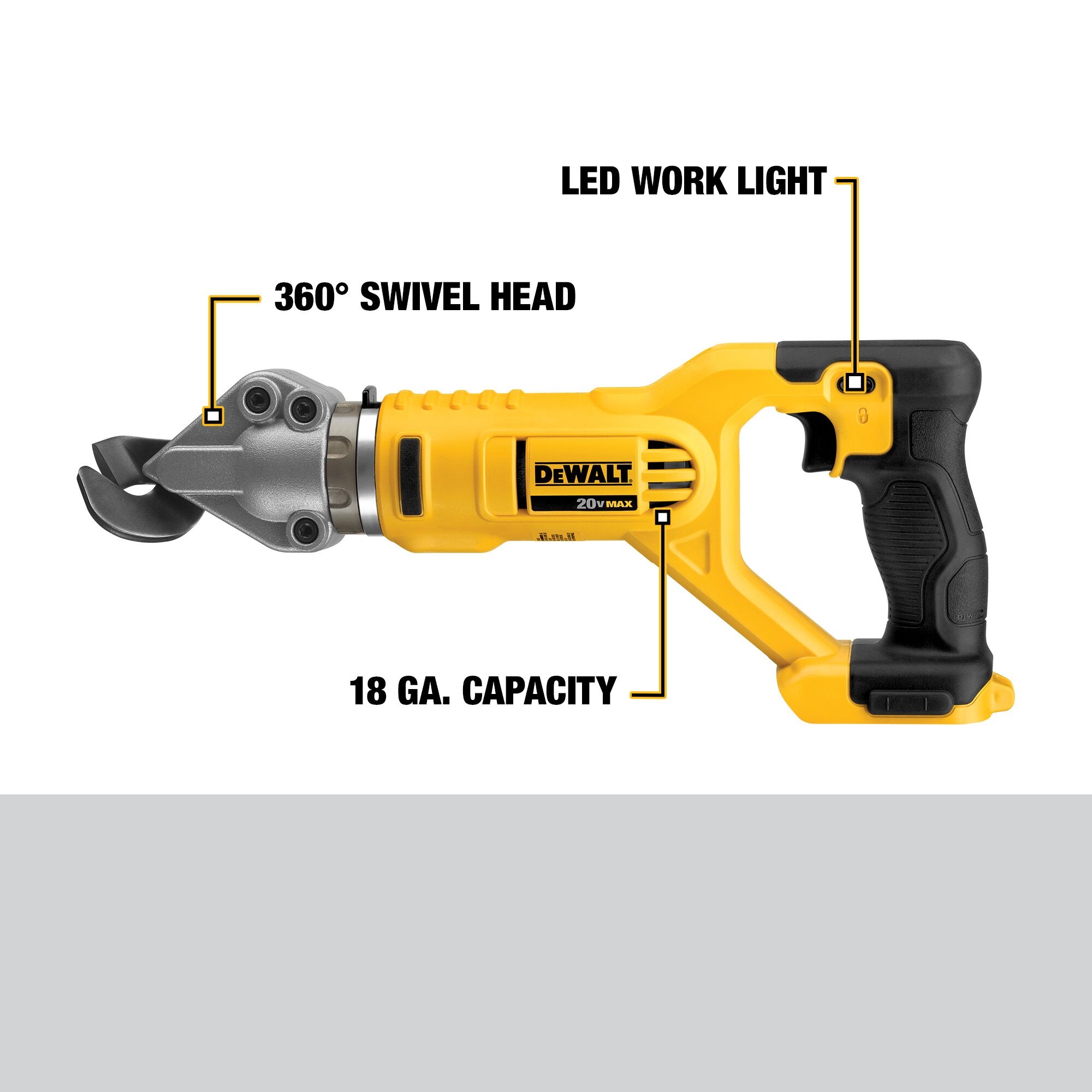 DEWALT 18 Gauge Variable Speed 20 volt Cordless Metal Shears