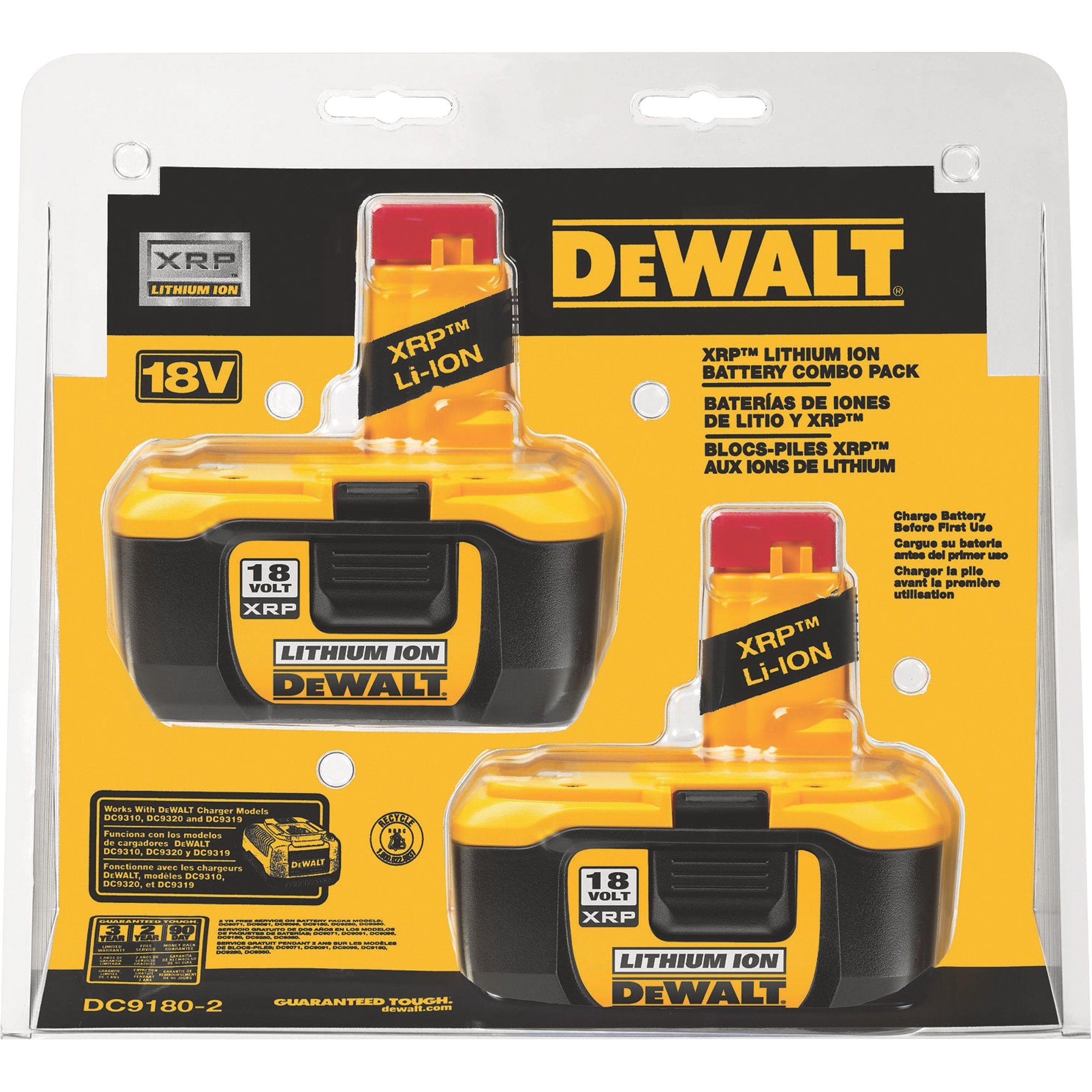 DEWALT 18 Volt XRP Li Ion Batteries 2 Pk Model DC9180 2 Northern Tool
