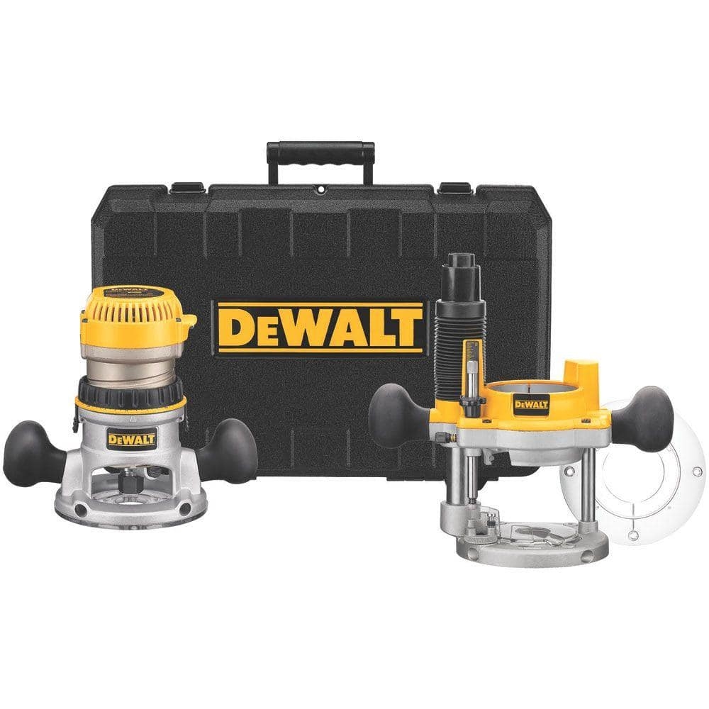 DeWalt 2 1 4 HP Fixed Base Plunge Router Combo Kit DW618PK