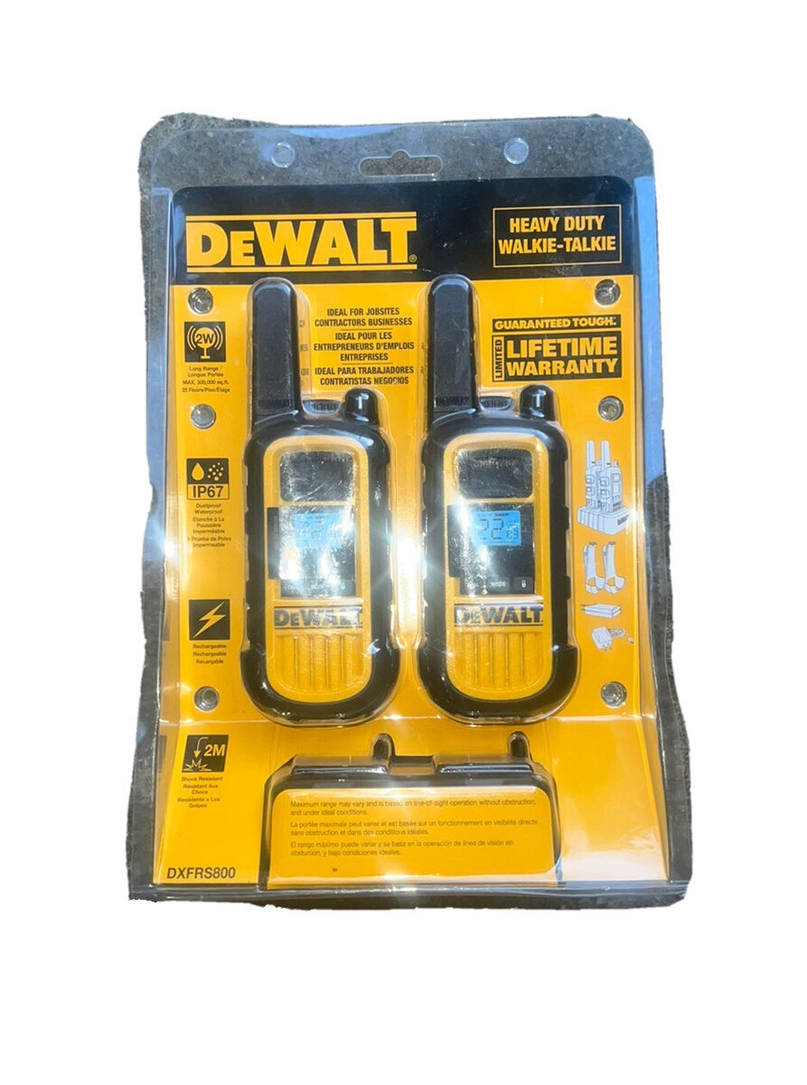 DEWALT 2 W Heavy Duty Walkie Talkies Waterproof Long Range Rechargeable Two Way