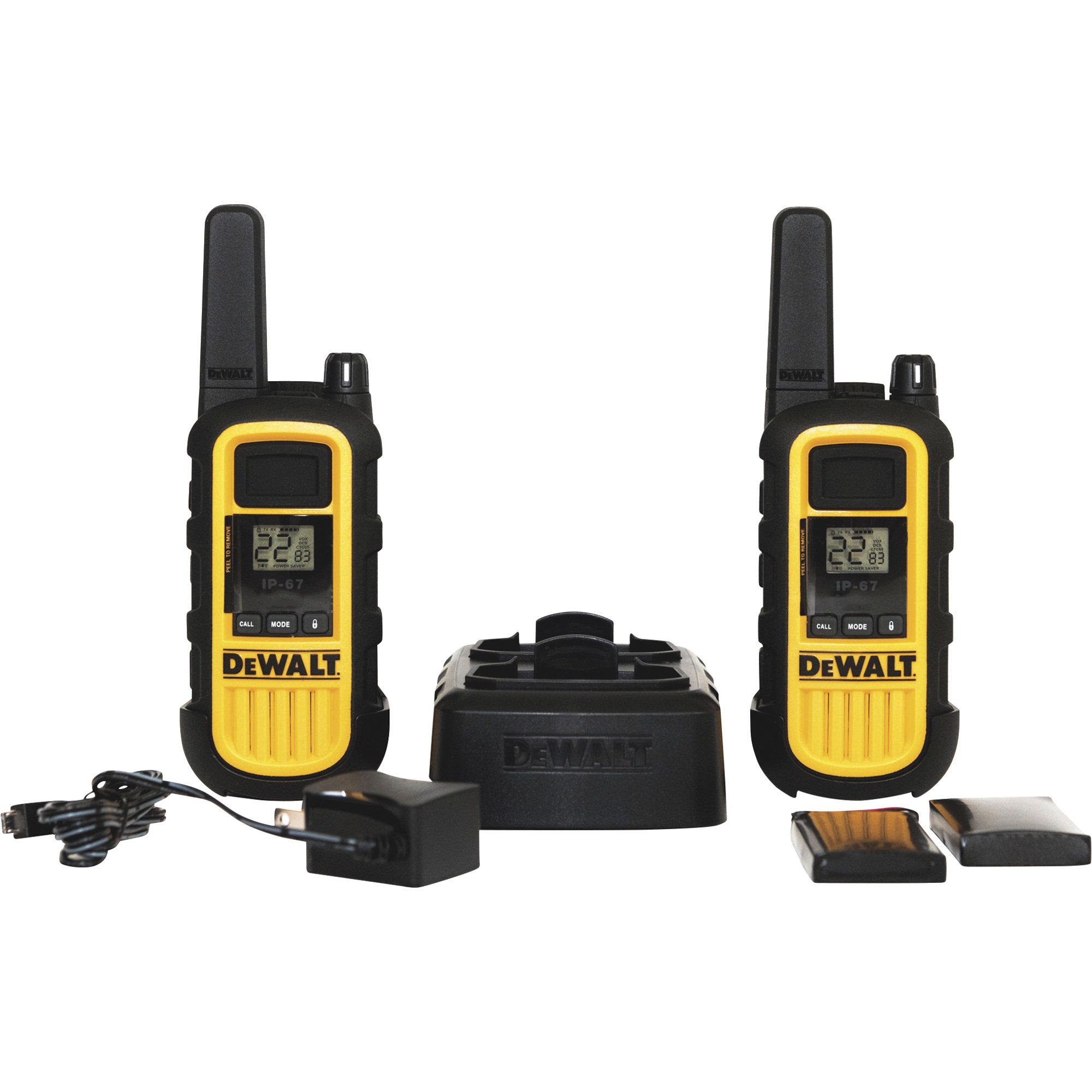 DEWALT 2 Watt Heavy Duty FRS Walkie Talkie Radios 1 Pair 300 000 Sq Ft 25 Floor Range Model DXFRS800 Northern Tool