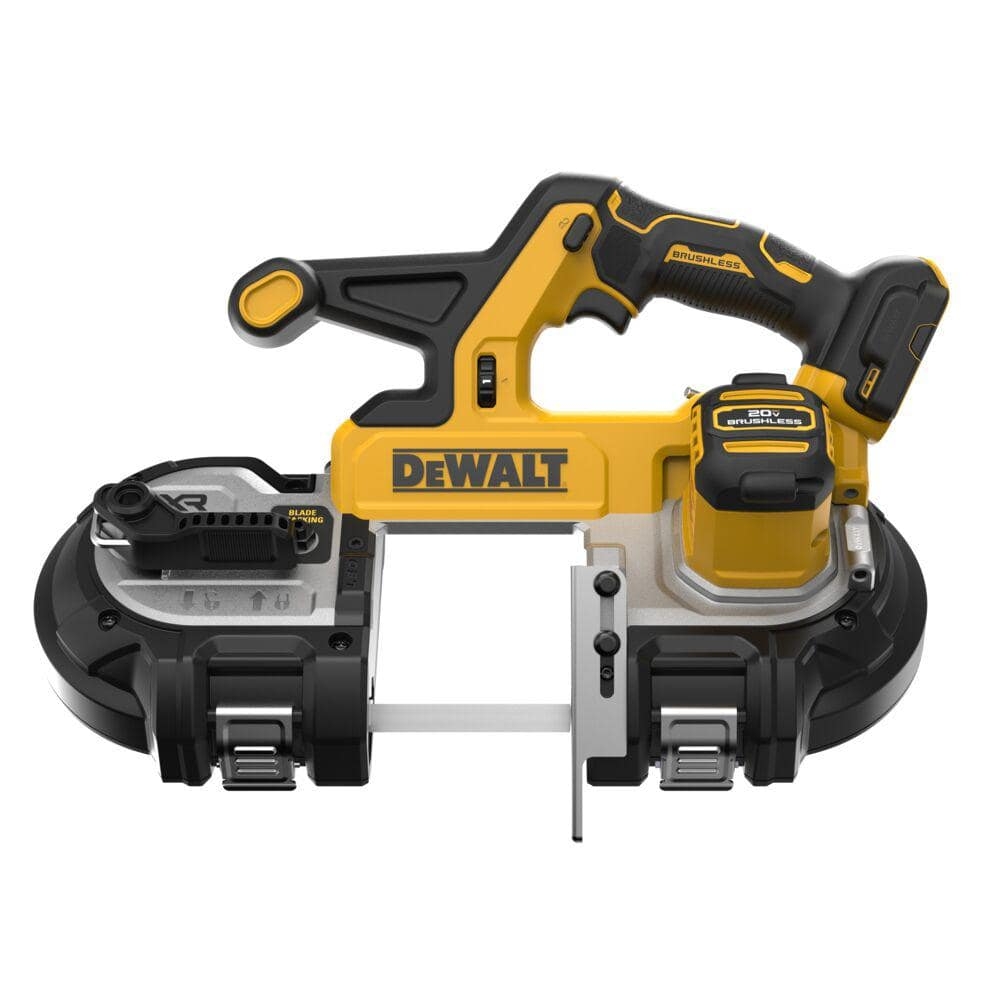DEWALT 20 Volt MAX 3 3 8 In Cordless Brushless Bandsaw Tool Only DCS378B The Home Depot