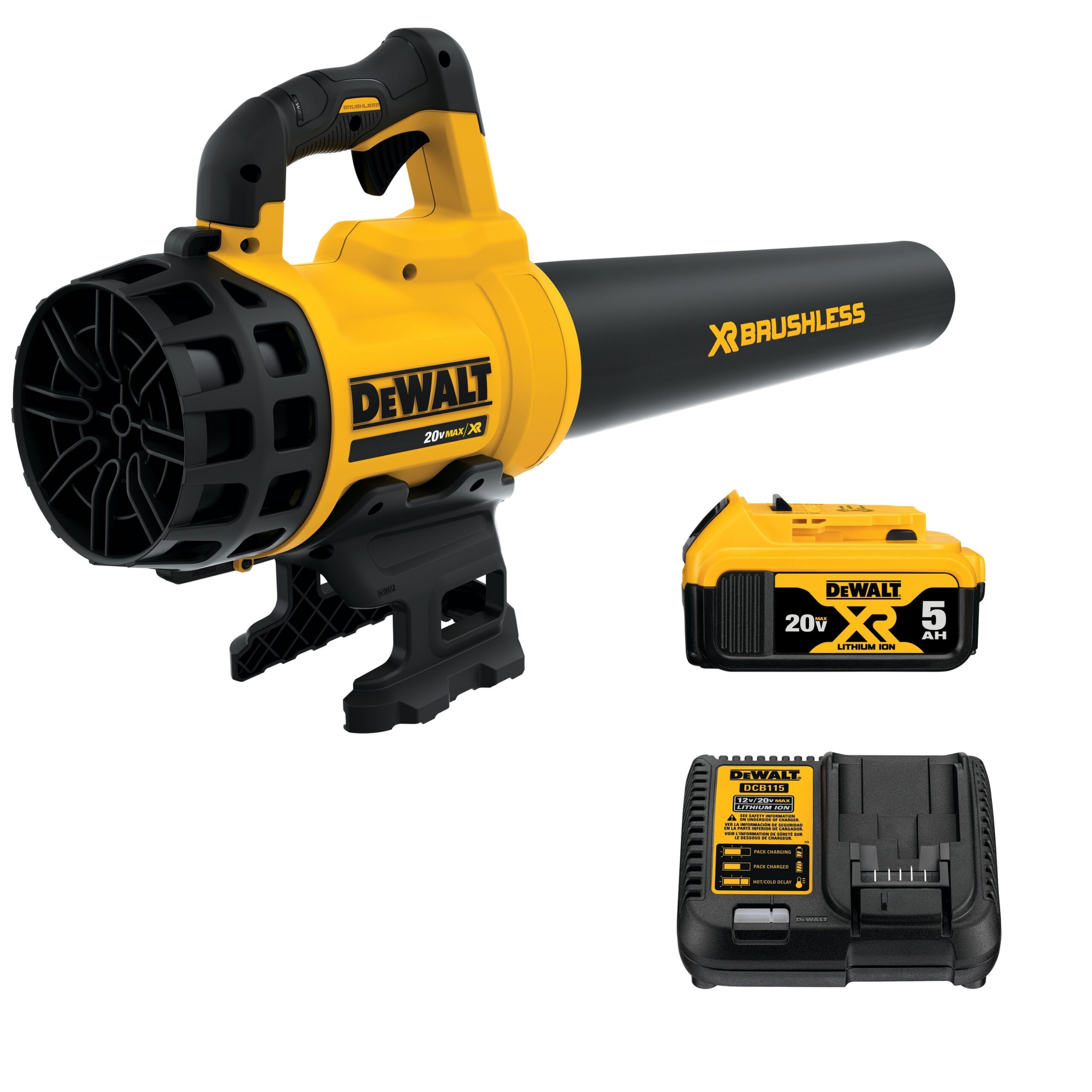 DEWALT 20 volt Max 400 CFM 90 MPH Brushless Handheld Cordless Electric Leaf Blower 5 Ah Battery Charger Included At Lowes