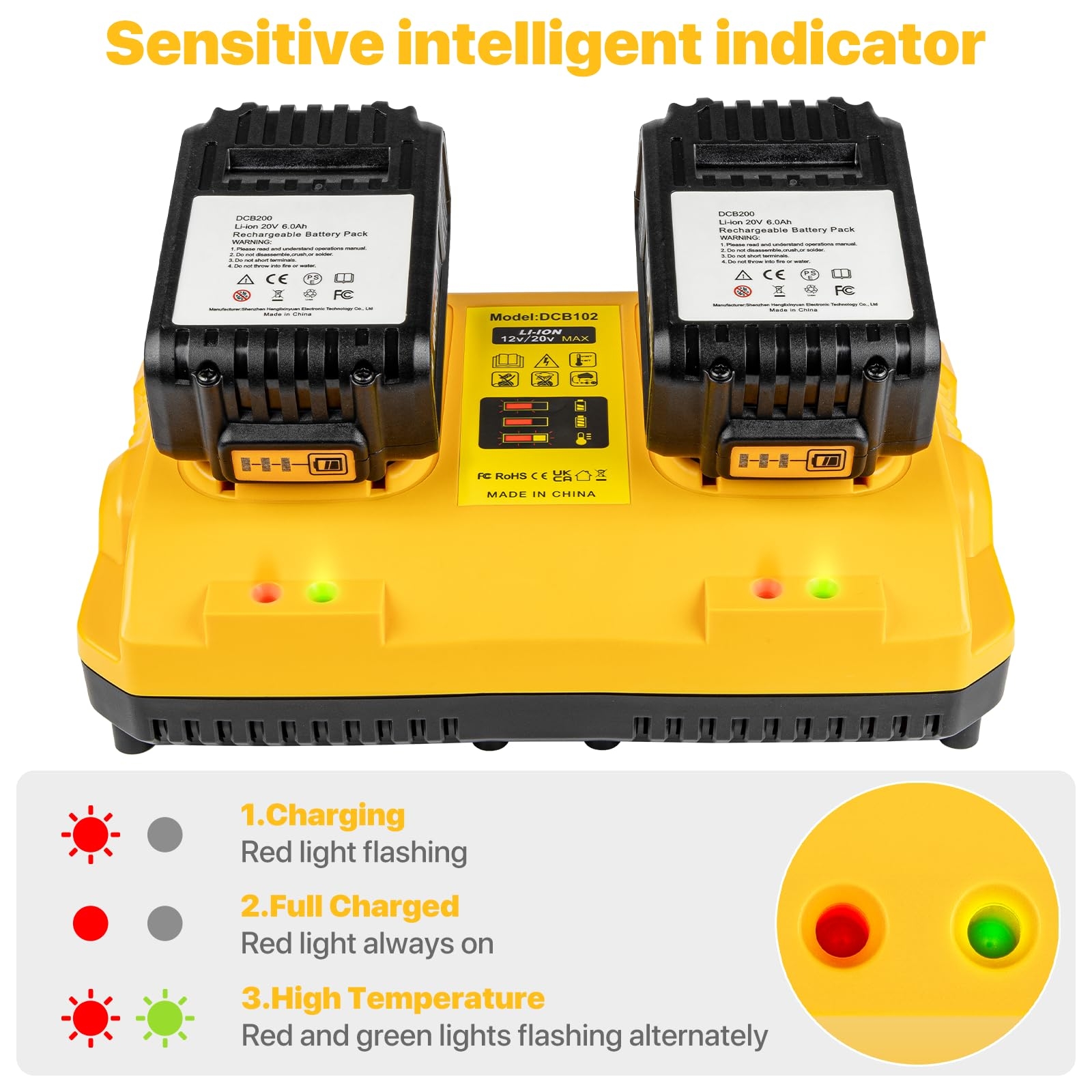 dewalt battery charger blinking red