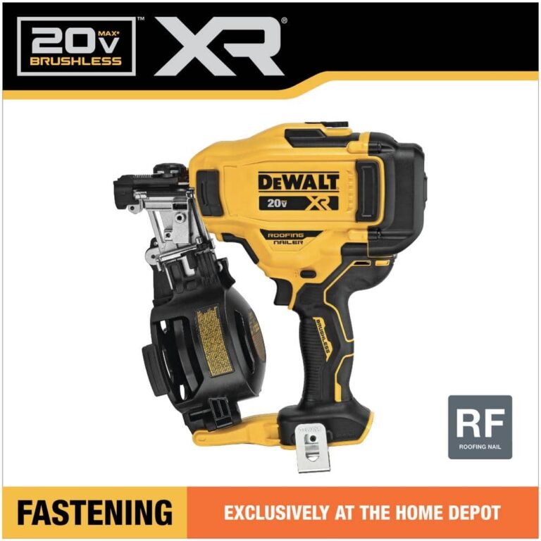 DEWALT 20V MAX 15 Degree Electric Cordless Roofing Nailer Tool Only DCN45RNB The Home Depot