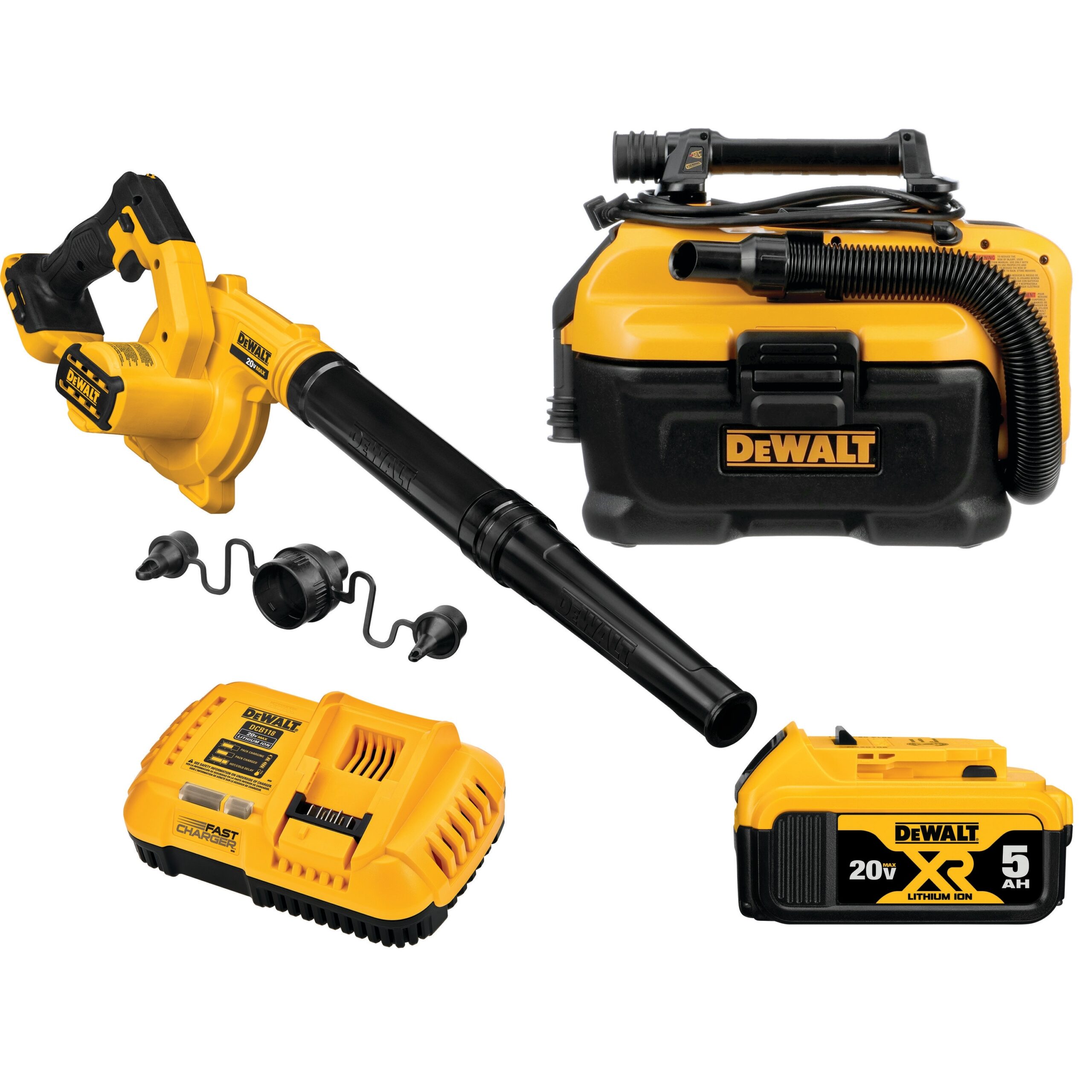 DEWALT 20V MAX 20 volt Max Cordless Battery Leaf Blower Combo Kit 100 Ah Battery U0026 Charger Included DCK204P1 At Lowes