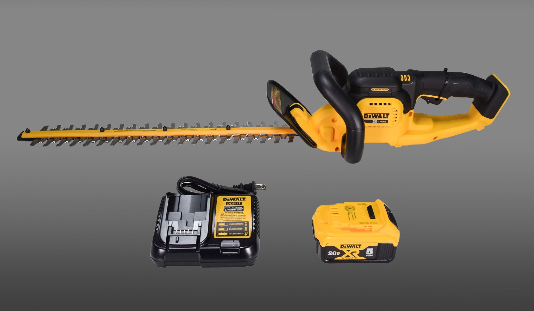 DeWalt 20V MAX 22 Cordless Hedge Trimmer Kit With 5 0Ah Lithium Ion Battery Charger DCHT820P1 Walmart