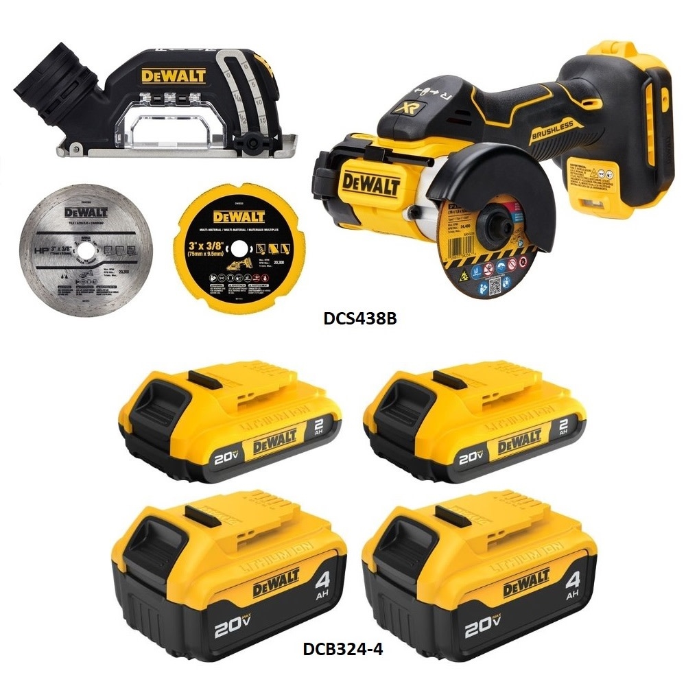 DEWALT 20V MAX 3 Inch Cordless Cut Off Tool Battery Pack Bundle DEW000011263 Acme Tools