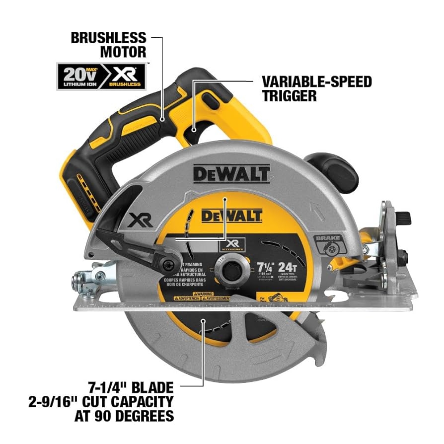 DEWALT 20V MAX 7 1 4 Inch Cordless Circular Saw Bundle With 