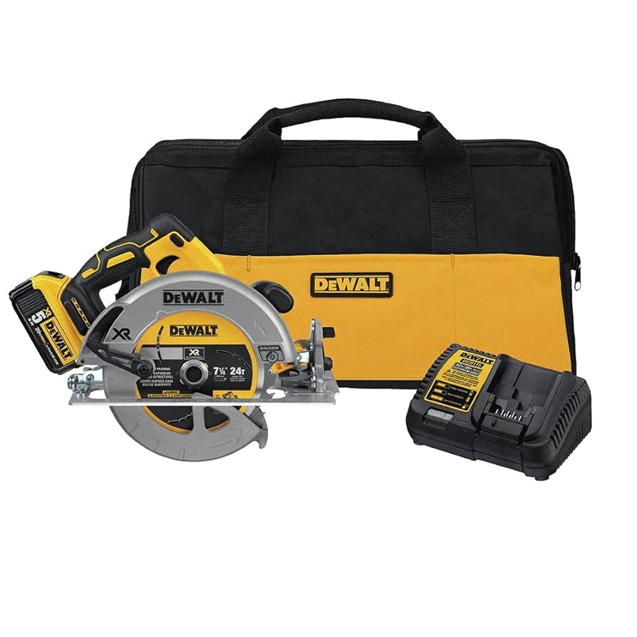 DEWALT 20V MAX 7 1 4 Inch Cordless Circular Saw With Brake Kit DCS570P1 Amazon