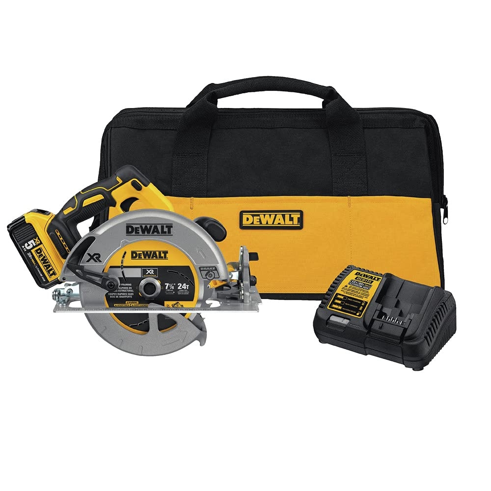 DEWALT 20V MAX 7 1 4 Inch Cordless Circular Saw With Brake Kit DCS570P1 Amazon